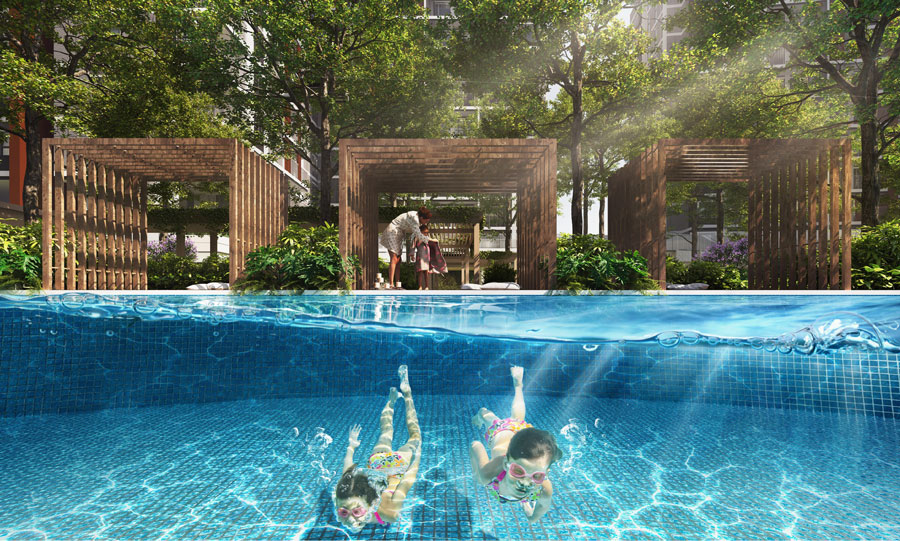 Hồ bơi đạt chuẩn Olympic tại Elysian do Gamuda Land phát triển